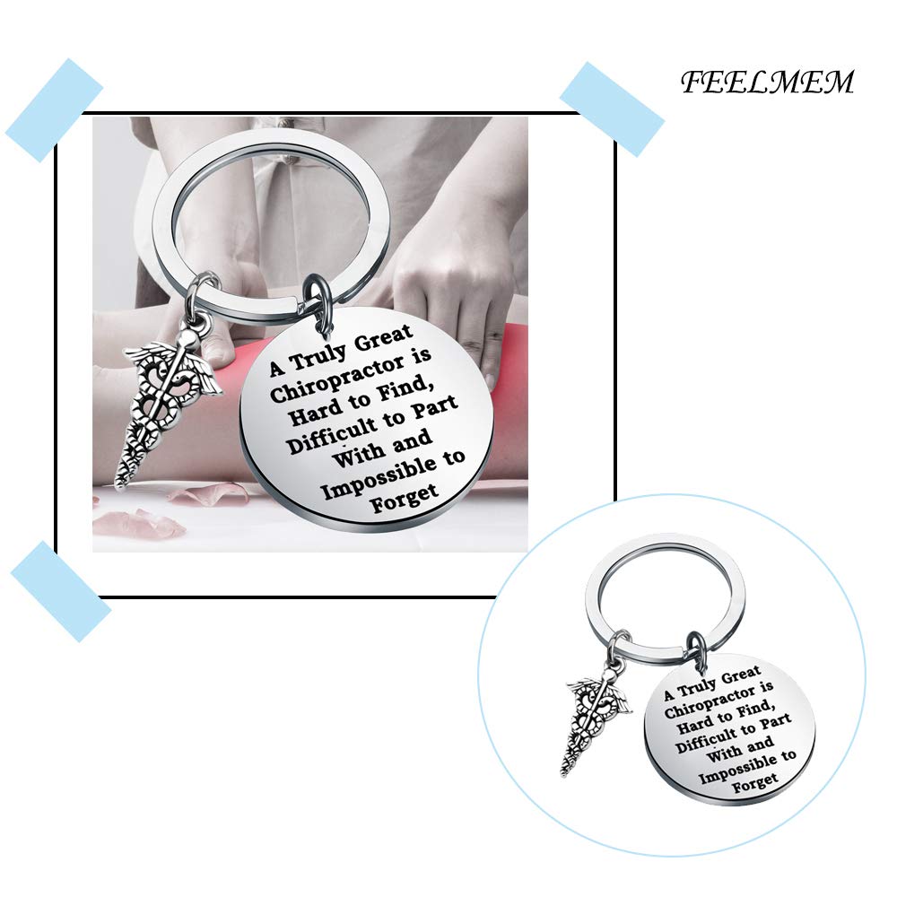 FEELMEM Chiropractor Gift Massage Therapist Gift Chiropractor Graduation Jewelry Gift A Great Chiropractor Thank You Gift(silver)