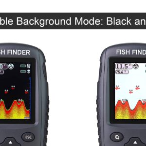 Venterior Portable Rechargeable Fish Finder Wireless Sonar Sensor Fishfinder Depth Locator with Fish Size, Water Temperature, Bottom Contour, Color Display