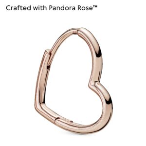 PANDORA Asymmetrical Heart Hoop Earrings - Minimalist Hoop Earrings - Stunning Women's Earrings - Great Gift for Her - 14k Rose Gold