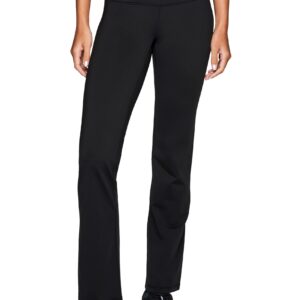 RBX Active Women's Fleece Lined Flared Athletic Boot Cut Yoga Pants with Pocket Black L