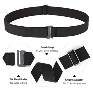 SANSTHS Women Leather Belt for Jeans Pants Dresses Black Ladies Waist Belt with Black Buckle, Black M