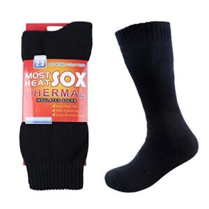 Thermal Socks for Men, Winter Warm Socks Mens for Cold Weather Extreme Temperatures,A-black (6 Pairs)