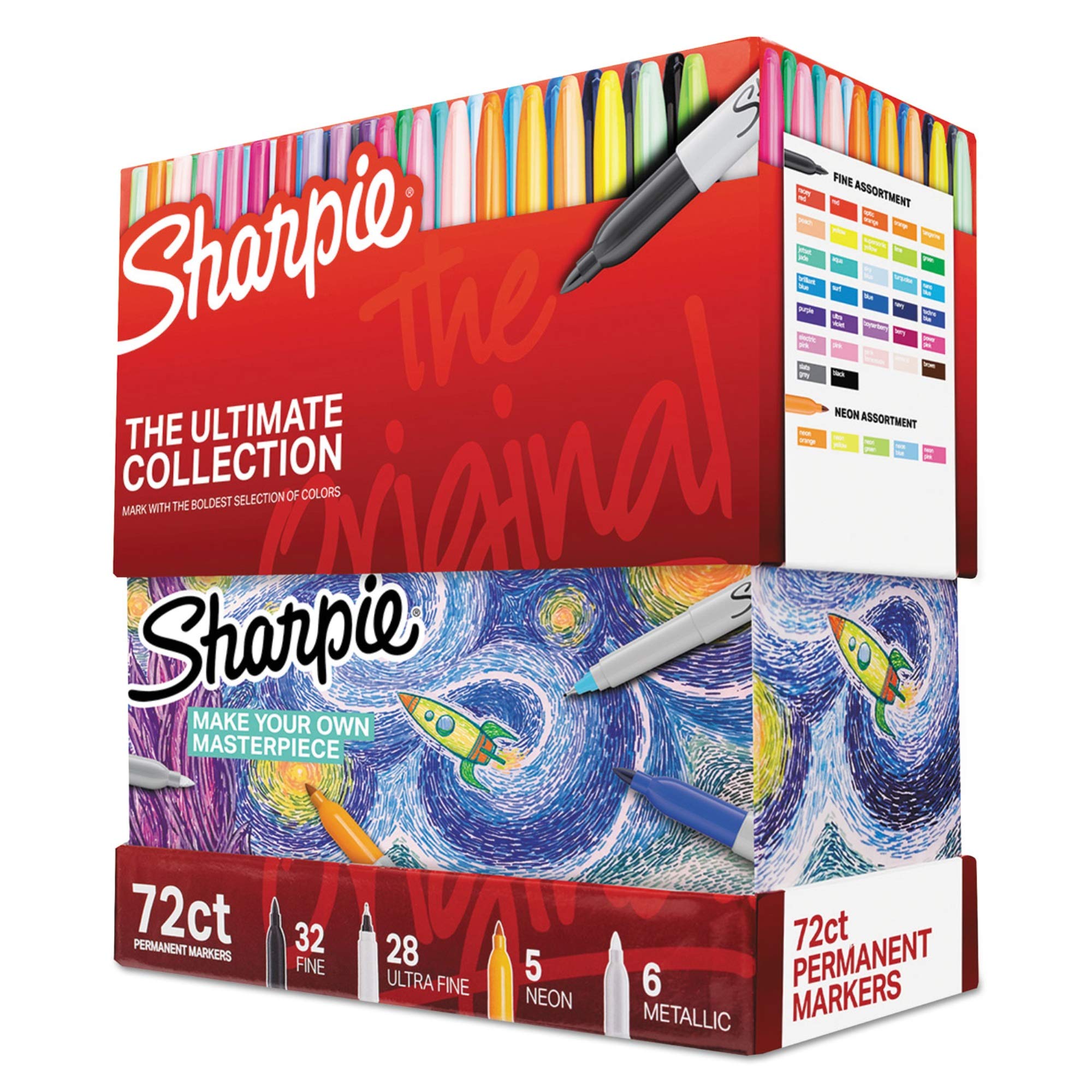 Sharpie 72-Piece Ultimate Pack, Fine/Ultra Fine Point, Assorted Colors