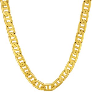 LIFETIME JEWELRY Gold Chain [ 5mm Mariner Link Necklace ] Gold Jewelry for Women and Men - 20X More Real 24k Plating Than Other Fashion Jewelry Necklaces (22)