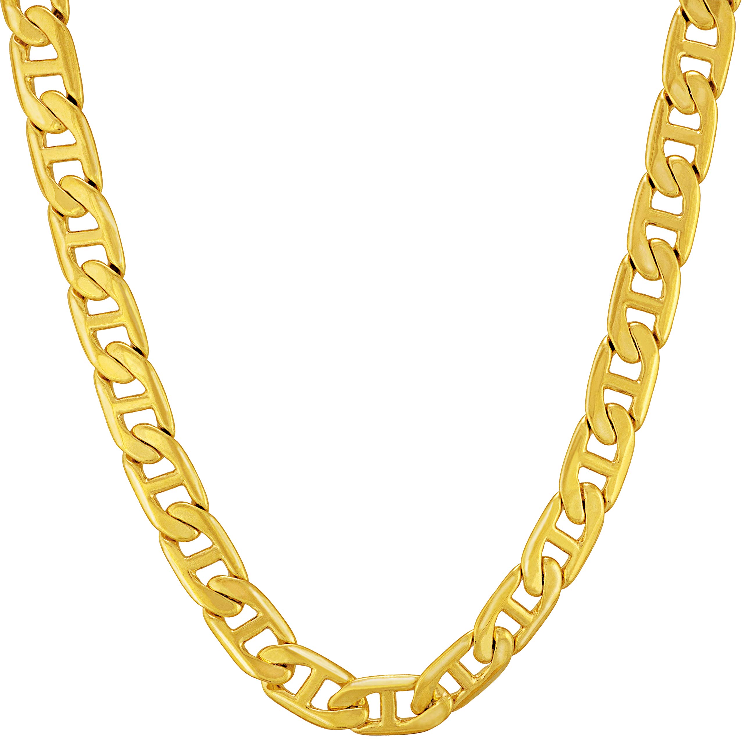 LIFETIME JEWELRY Gold Chain [ 5mm Mariner Link Necklace ] Gold Jewelry for Women and Men - 20X More Real 24k Plating Than Other Fashion Jewelry Necklaces (22)