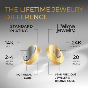 LIFETIME JEWELRY Gold Chain [ 5mm Mariner Link Necklace ] Gold Jewelry for Women and Men - 20X More Real 24k Plating Than Other Fashion Jewelry Necklaces (22)