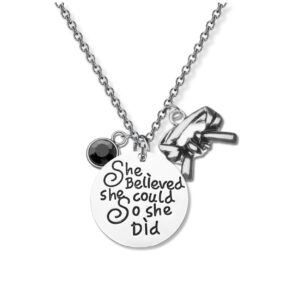 sportybella martial arts necklace, she believed she could so she did black belt keychain, martial arts gift