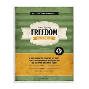 Stupell Industries Freedom Inspirational Vintage Comic Book Design Wall Plaque, Multi-Color