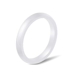 uloveido polished white 3mm wide ceramic band rings for men women engagement wedding rings size 7 y551