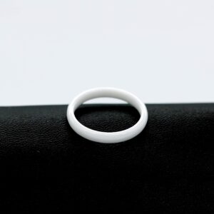 Uloveido Polished White 3mm Wide Ceramic Band Rings for Men Women Engagement Wedding Rings Size 7 Y551