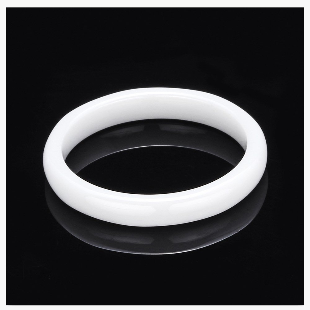 Uloveido Polished White 3mm Wide Ceramic Band Rings for Men Women Engagement Wedding Rings Size 7 Y551