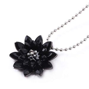 Black Dahlia Necklace,Crystal Jewelry Flower Pendant for Women Gift Custume Accessory