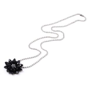 Black Dahlia Necklace,Crystal Jewelry Flower Pendant for Women Gift Custume Accessory