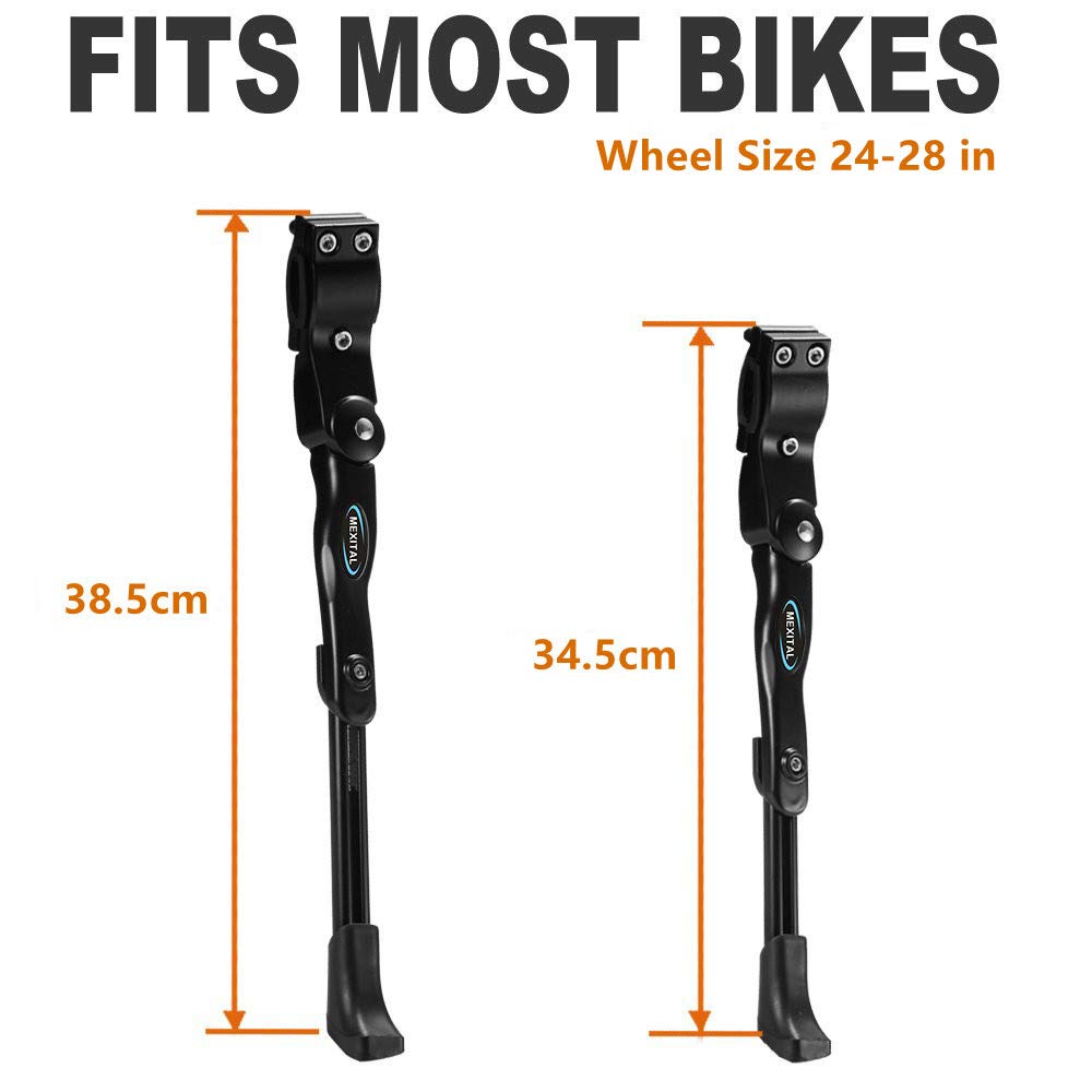 MEXITAL Adjustable Bicycle Kickstand, Bike Side Support Kick Stand for 24-28 Inch Mountain Bike/Road Bike/BMX/MTB MF-1