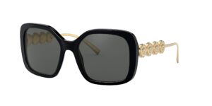 versace woman sunglasses black frame, dark grey lenses, 53mm