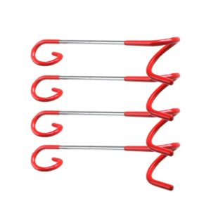 hyfan easy 2-way lantern lamp hook hanger s type hooks for outdoor camping hiking fishing hunting hanging (red, pack of 4)