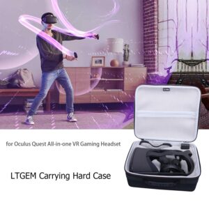 LTGEM EVA Hard Case for Oculus Quest 2 & Quest All-in-one VR Gaming Headset - Travel Carrying Protective Storage Bag(Sale Case Only)