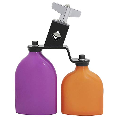 Mowind Bicolor Cowbell for Drum Set High and Low Tones Double Mounted Bell Kit Percussion Instruments Medium Size