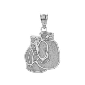 sports charm 925 sterling silver personalized boxing gloves pendant with your name