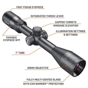 Bushnell Engage 3-9x40mm Riflescope, Illuminated Hunting Rifles Scope with Multi X Reticle