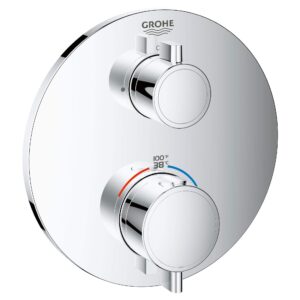 grohe 24133000 grohtherm dual-function 2-handle shower thermostatic valve trim kit, starlight chrome