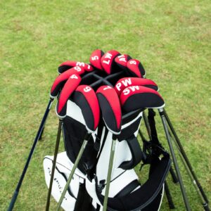 Golf Iron Covers,Golf Iron Head Covers Neoprene Golf Iron Covers Set 11pcs/10pcs Golf Iron Headcovers,Golf Club Head Covers for Iron Club Fit All Brands Titleist,Callaway,Taylormade