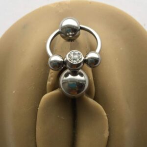 Gem Ball Horseshoe VCH HEAVY BALL Piercing Barbell for EXTRA PRESSURE.