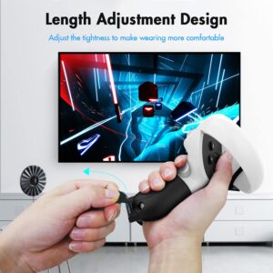 AMVR Touch Controller Grip Cover, for Meta/Oculus Quest, Quest 2 or Rift S Accessories,with Anti-Throw Straps and Handle Protective Sleeve,Made of Premium Material, Comfortable Feel, Easy Installation