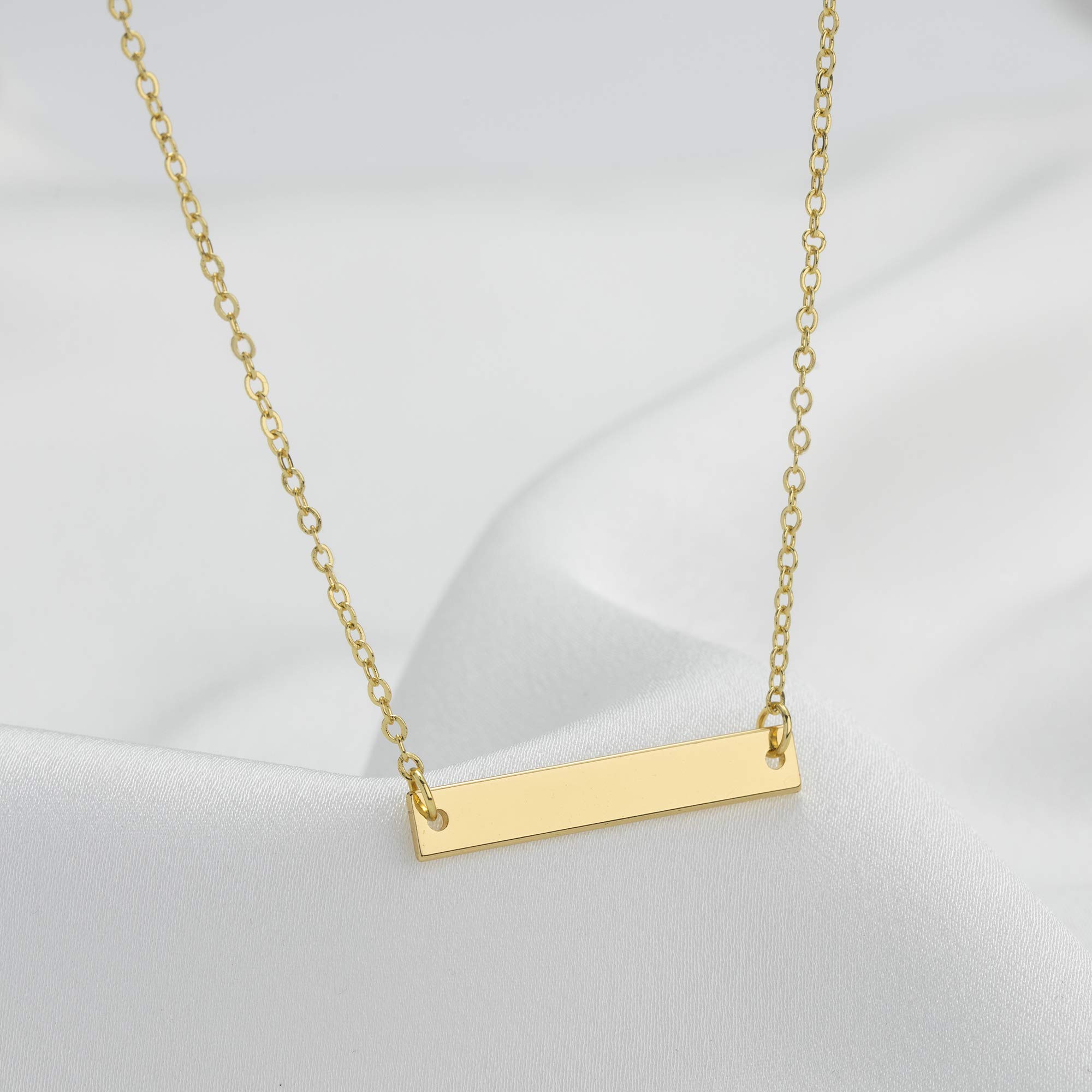 itianxi Gold Dainty Bar Necklace for Women,14K Gold Plated Cute Tiny Horziontal/Balance Necklace,Delicate Fashion Necklace