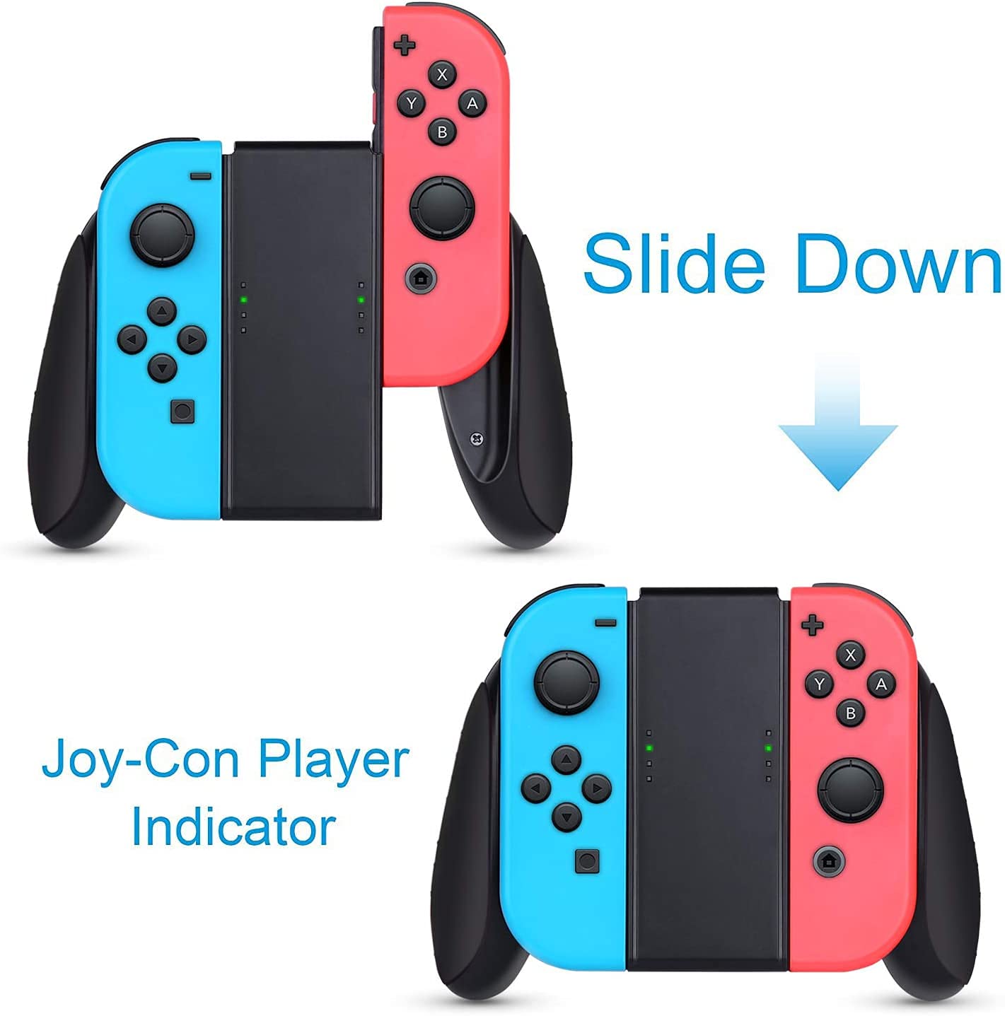 HEYSTOP Grip Compatible with Nintendo Switch OLED/Nintendo Switch JoyCon 3 Pack, Wear Resistant Game Switch Controller Handle Case Kit for Nintendo Switch Joy Con, Black