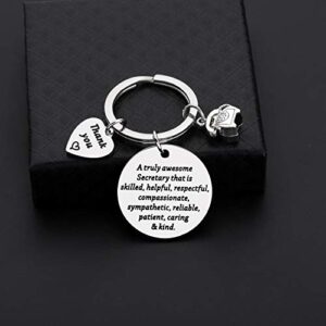 Lywjyb Birdgot Secretary Keychain Secretary Appreciation Gifts Medical Secretary Gift Secretary Retirement Gift (awesome secretary ky)