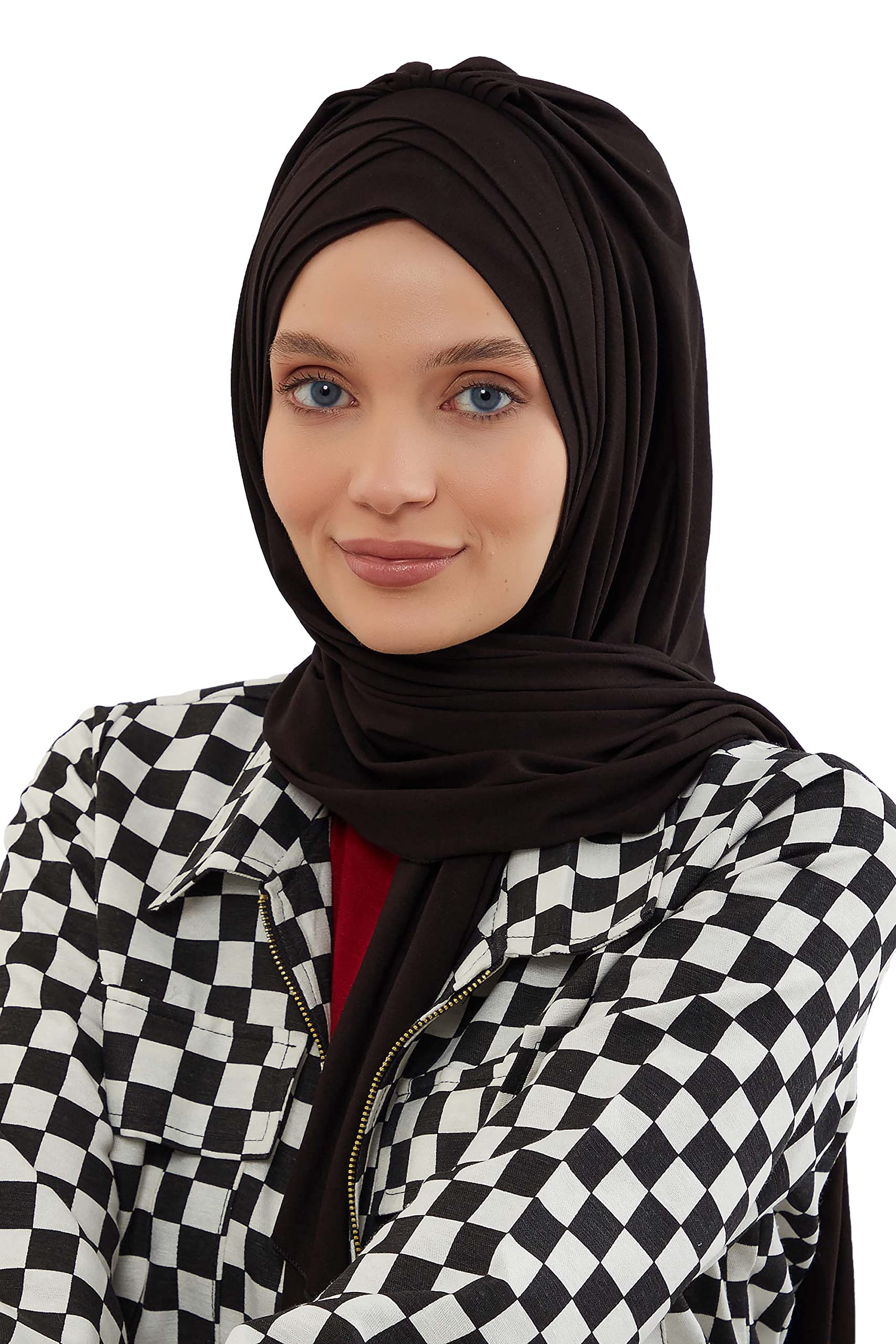 Aisha's Design Instant Hijab for Women Muslim, Presewn 95% Cotton Jersey Turban, Ready to Wear Scarf, Black