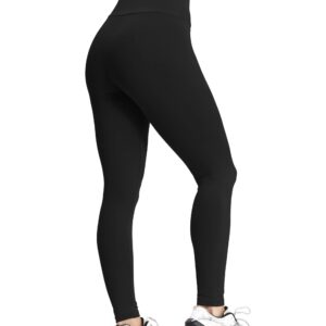 VALANDY High Waisted Leggings for Women Stretch Tummy Control Athletic Workout Running Yoga Pants Black Plus Size