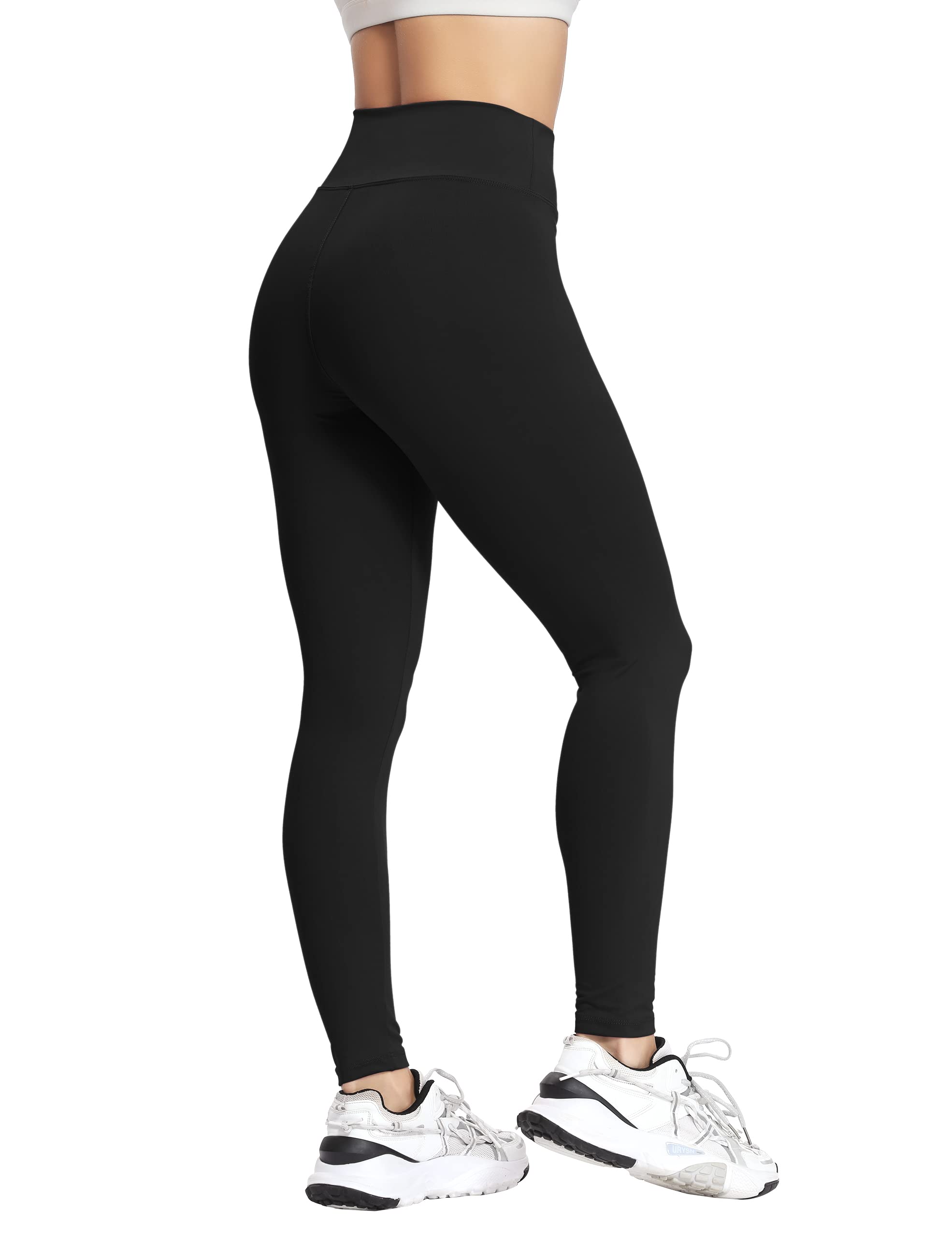 VALANDY High Waisted Leggings for Women Stretch Tummy Control Athletic Workout Running Yoga Pants Black Plus Size