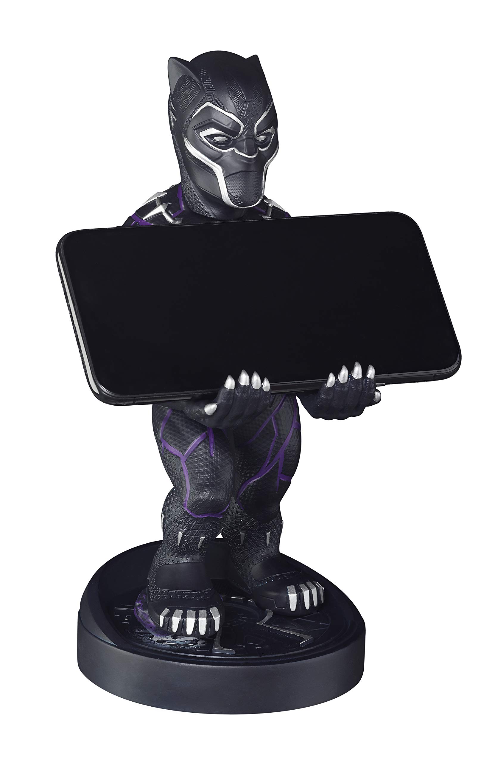 Exquisite Gaming: Marvel End Game: Black Panther - Original Mobile Phone & Gaming Controller Holder, Device Stand, Cable Guys, Licensed Figure