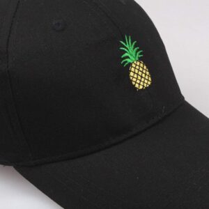 BSMTEBN Pineapple Hat Adjustable Unisex Baseball Cap Summer Embroidered Dad Hat Washed Distressed Cotton Baseball Caps Black