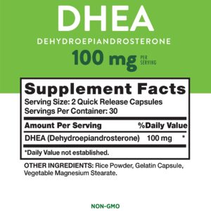 Nature's Truth DHEA | 100mg | 60 Capsules | Non-GMO & Gluten Free Supplement