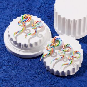 YOFANST 2pcs Glass Ear Tapers Plugs Handmade Spiral Gauges Piercing Jewelry, Candy Twist 0G