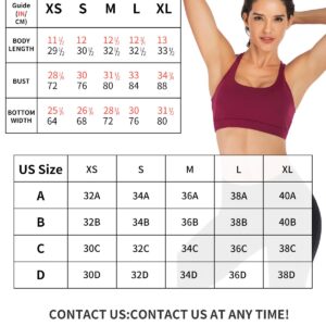 RUNNING GIRL Strappy Sports Bra for Women, Sexy Crisscross Back Medium Support Yoga Bra with Removable Cups(WX2354 Winedred,M)