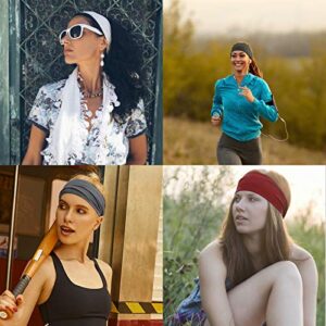 DRESHOW 6 Pack Yoga Sports Headbands for Women Elastic Non-Slip Headbands Running Workout Hair Bands