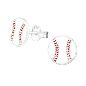 ICYROSE Hypoallergenic Sterling Silver Baseball Stud Earrings (Nickel Free) 19460