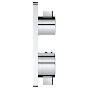 GROHE 24110000 Grohtherm Single Function 2-Handle Thermostatic Trim, Starlight Chrome