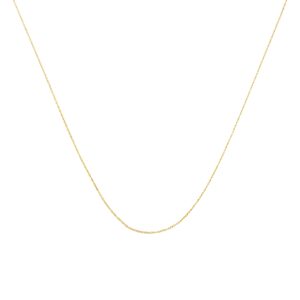 haus of brilliance solid 10k yellow gold 0.5mm slim and dainty unisex 18" rope chain necklace