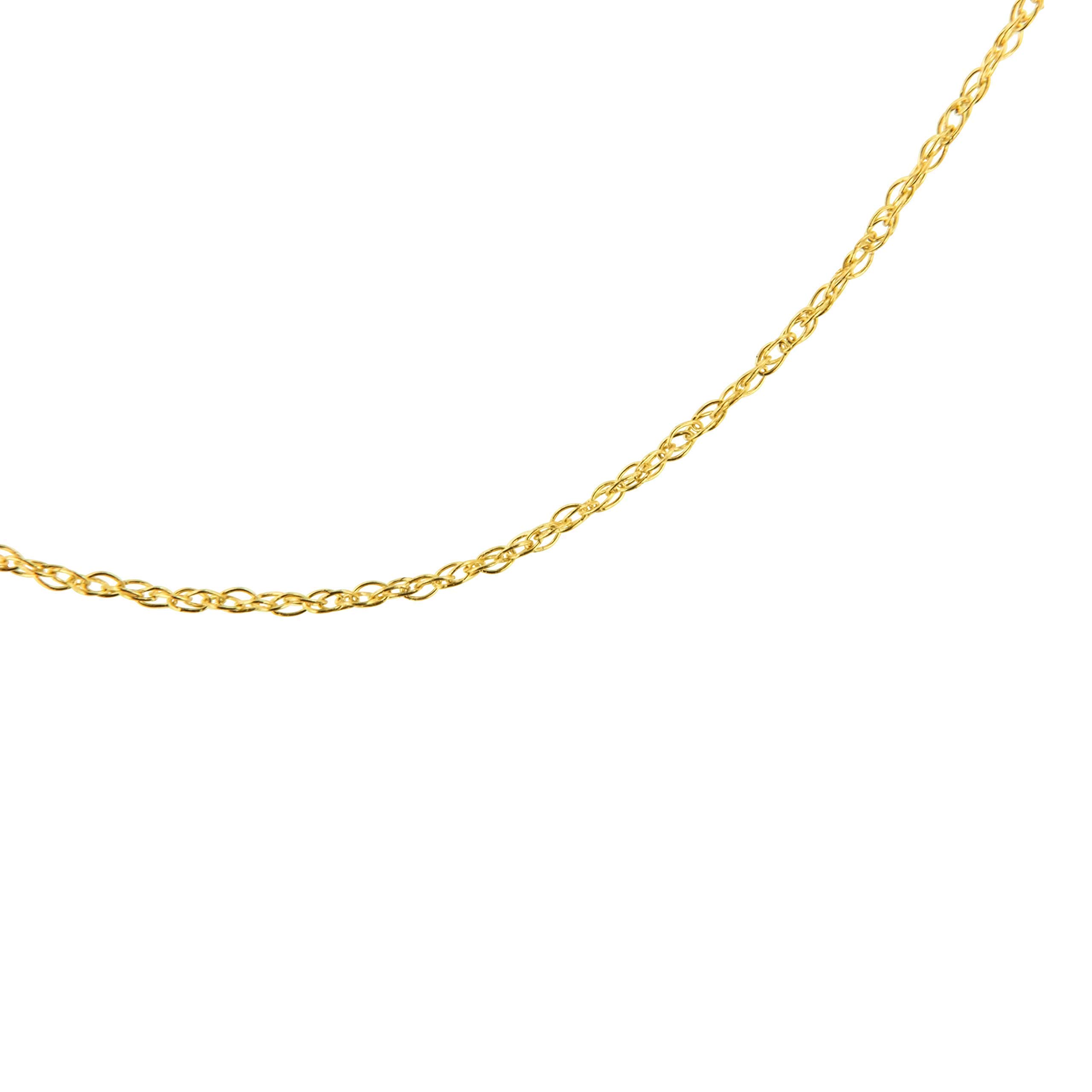 Haus of Brilliance Solid 10K Yellow Gold 0.5mm Slim and Dainty Unisex 18" Rope Chain Necklace