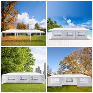 Party Tent 10x30 Heavy Duty Canopy Tent with Removable Sidewalls Outdoor Wedding Tent (7 Sides)