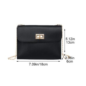 Women'S Crossbody Bag Chain PU Leather Shoulder Bag With Twist Lock Flap Casual Messenger Bags