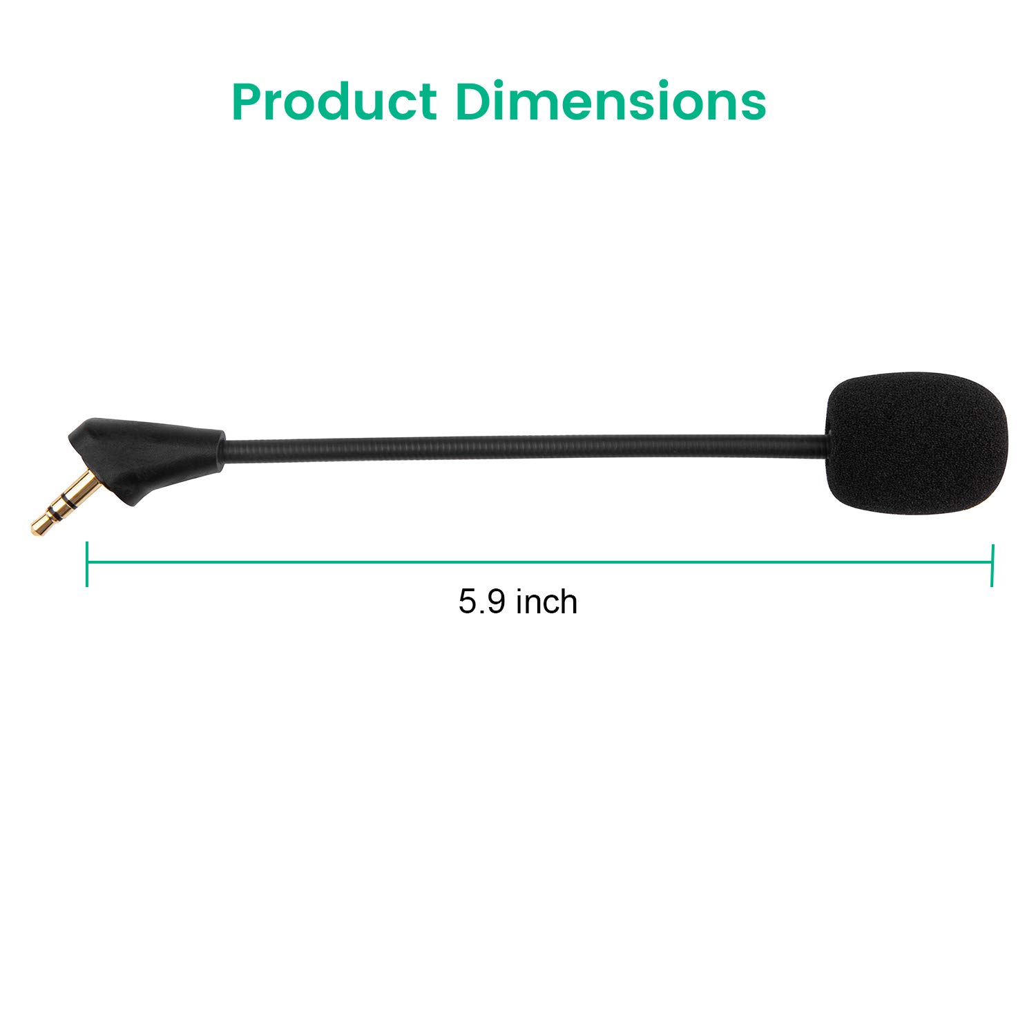 Game Mic Replacement for Kingston HyperX Cloud Alpha Gaming Headset, 3.5mm Headphone Microphone Boom