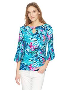 lilly pulitzer women's fontaine top, maldives green hype it up, s