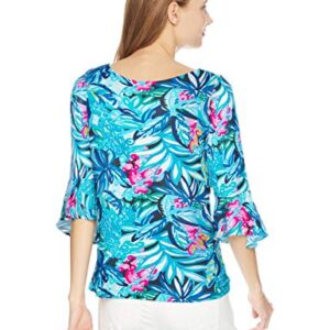 Lilly Pulitzer Women's Fontaine TOP, Maldives Green Hype It Up, S