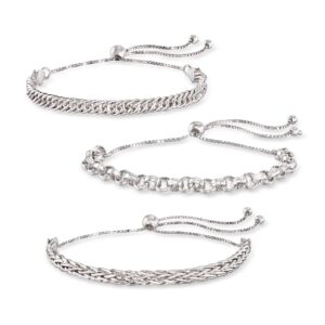 ross-simons sterling silver jewelry set: multi-link bolo bracelets